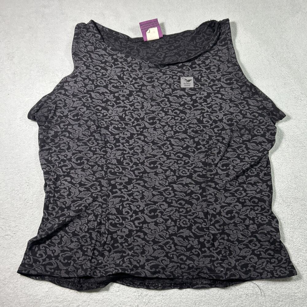 Y2k 2000s Whimsical Tank Top Large Cottage Boho Floral Nurse Cycling Back Pocket